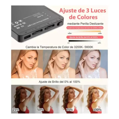 Luz De Video C¡mara Lám-para Con Clip Flash Paracelulares Blanco