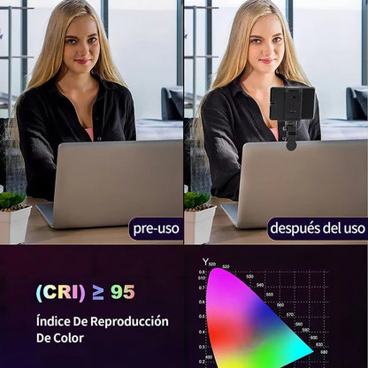 Luz De Video C¡mara Lám-para Con Clip Flash Paracelulares Blanco