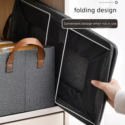 Canasta Organizador Ropa Caja Plegable Almacenamiento Pack 3 Gris Oscuro Lisa