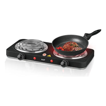 Cocina Eléctrica Portátil Sq 2 Quemadores 2000w Acero Inoxidable Negra Negro