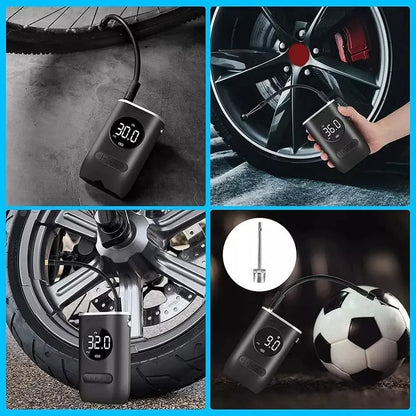 Inflador De Llantas Portable Compresor Carro Moto Balon Color Negro Fase Eléctrica Monofásica 52 Bits 110v/220v