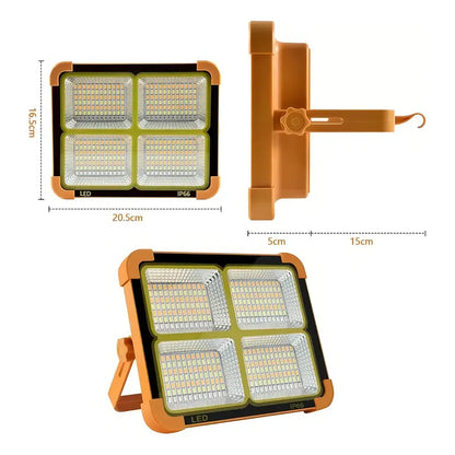 Lampara De Emergencia Foco Solar Recargable Led Camping Reflectores Roro Naranja