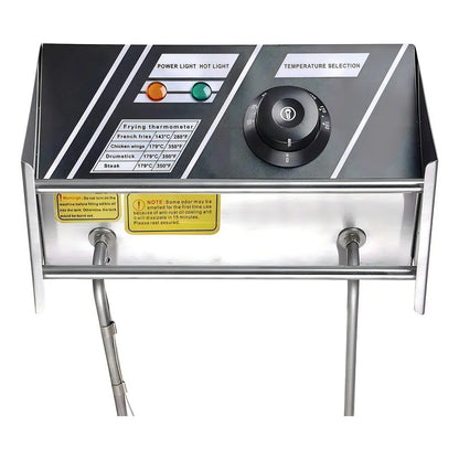 Freidora Eléctrica Industrial Leon Import De 6 L Con Termostato Y Cesta Removible Plateado