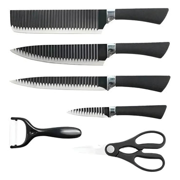 Set De Cuchillos Cocina Profesional Multiuso Tijera+pelador Negro