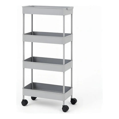 Estante Organizador 4 Niveles Con Ruedas Tecnishop Cocina Baño Oficina Blanco
