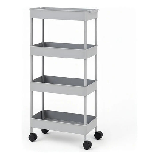 Estante Organizador 4 Niveles Con Ruedas Tecnishop Cocina Baño Oficina Blanco