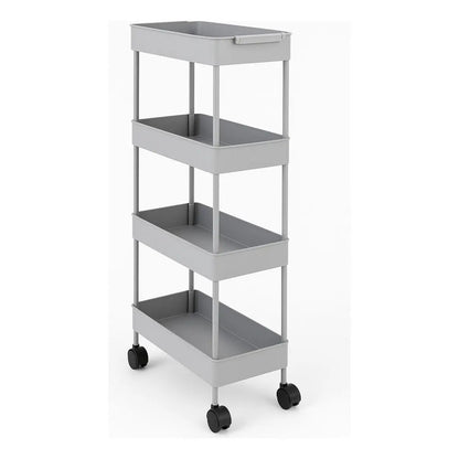 Estante Organizador 4 Niveles Con Ruedas Tecnishop Cocina Baño Oficina Blanco
