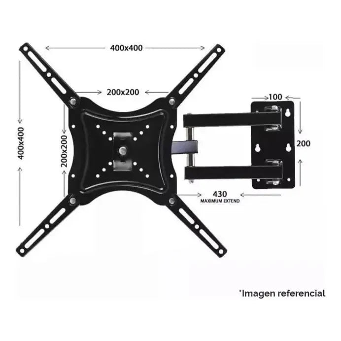 Soporte Pared Para Tv De 14 A 55 Pulgadas Con Brazo Movil Negro