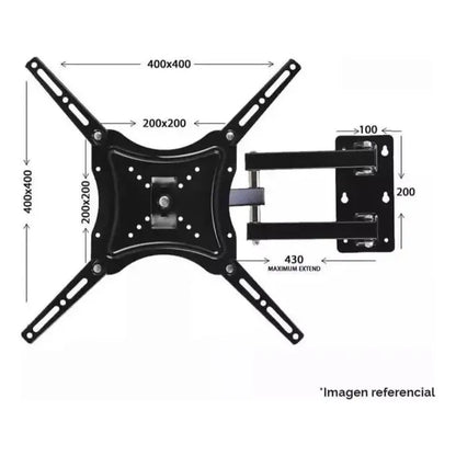Soporte Pared Para Tv De 14 A 55 Pulgadas Con Brazo Movil Negro
