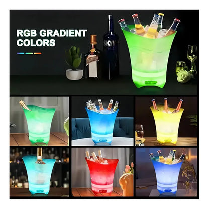 Hielera Parlante Cubetera Led Rgb Bluetooth Grande 5l Color Transparente Ice Bucket