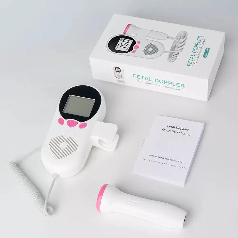 Monitor Fetal Doppler Portátil Para Bebé Con Pantalla Y Detector De Latidos Limpiadores Texturizados Para Pinceles De Maquillaje Rosa Y Blanco