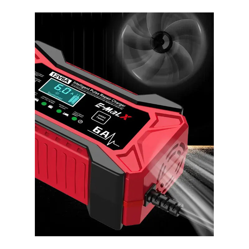 Cargador Inteligente Baterías 12v Autos Y Motos 6a Pantalla Digital