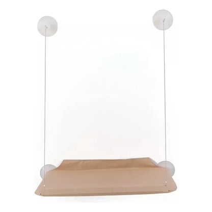 Cama Hamaca Colgante Ventosa Ventana Mediana Noyal Beige Gato Liso