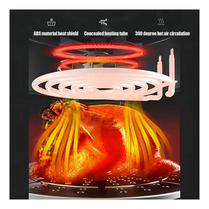 Freidora Aire Airfryer Digital 6 Litros Sin Aceite Color Negro, Verder, Rojo