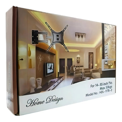Soporte Tv Brazo Home Desing - 117B-2 14 a 55 Pulgadas Peso Max 50kg Color Negro