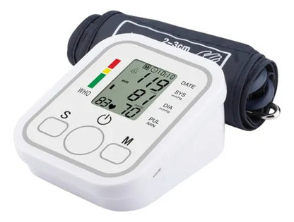 Tensiómetro Digital De Brazo Medidor Presion Arterial Pulso Color Blanco