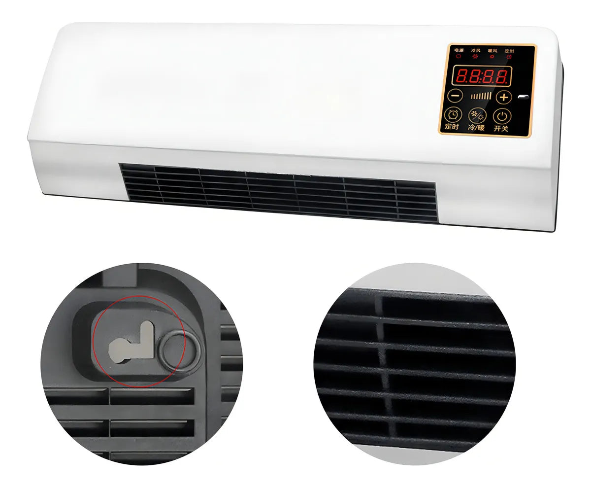 Calentador Calefactor Ventilador Eléctrico De Pared Color Blanco
