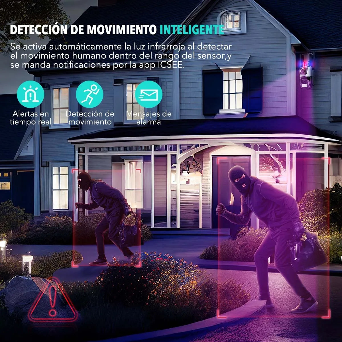 Camara Domo Doble Lente Full Hd 6mp Con Alarma App Icsee